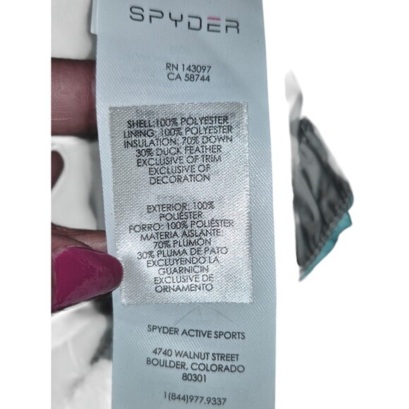 Spyder Prymo Puffer Vest Down Lined Ladies Medium Blue EUC 70% Down 30% Duck - Picture 5 of 7